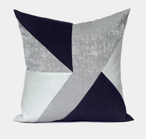 Decorative Modern Pillows for Couch, Blue Grey Modern Sofa Pillows Covers, Modern Sofa Cushion, Decorative Pillows for Living Room-LargePaintingArt.com