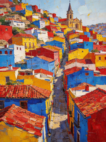 Original Landscape Art, Guanajuato's Luminous Landscape, Small Oil Paintings, Hand Painted Canvas Art, Buy Paintings Online, Landscape Paintings-LargePaintingArt.com