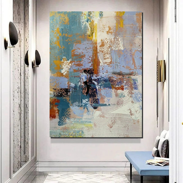 Acrylic Abstract Painting Behind Sofa, Acrylic Painting for Sale, Large Painting on Canvas, Living Room Wall Art Paintings, Buy Paintings Online-LargePaintingArt.com