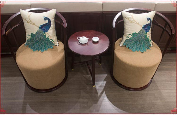 Beautiful Decorative Throw Pillows, Embroider Peacock Cotton and linen Pillow Cover, Decorative Sofa Pillows, Decorative Pillows for Couch-LargePaintingArt.com