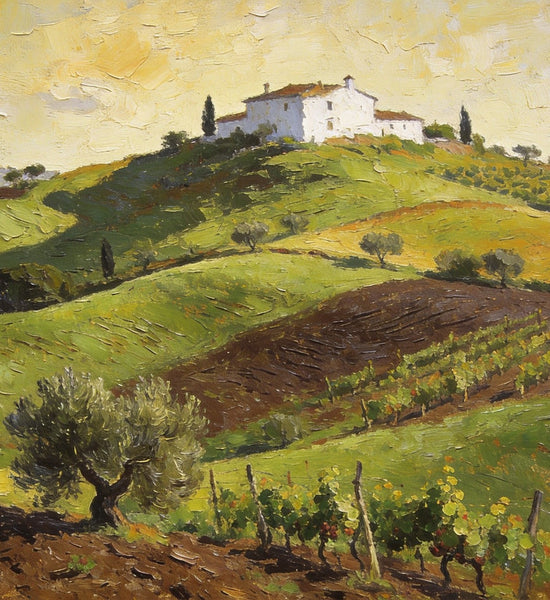Original Landscape Paintings, Tuscan Hillside Charm, Canvas Wall Art Paintings, Hand Painted Canvas Art, Original Oil Paintings, Buy Canvas Paintings Online-LargePaintingArt.com
