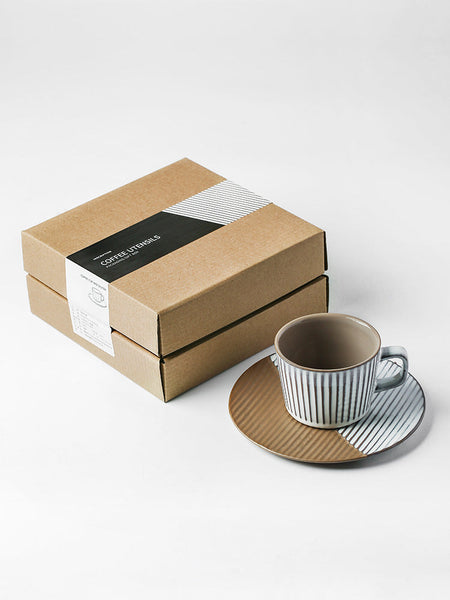 Ceramic Coffee Cups, Coffee Cup and Saucer Set, Pottery Coffee Cups, Cappuccino Coffee Mug, Coffee Cup for Sale, Tea Cup, White / Green / Blue / Yellow-LargePaintingArt.com