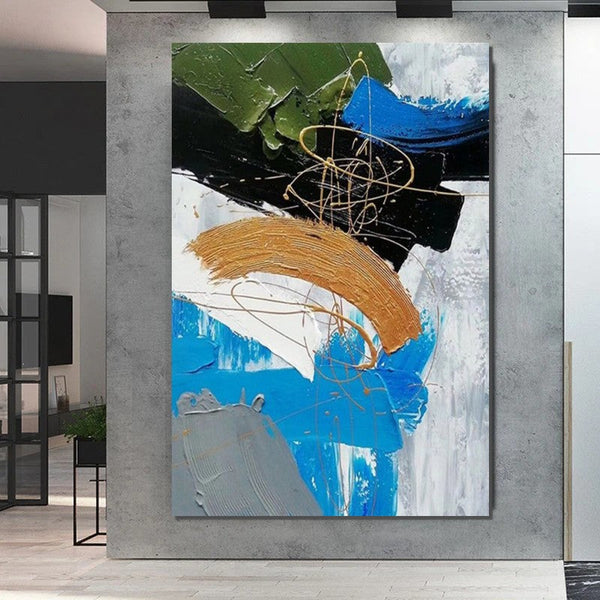 Large Acrylic Canvas Paintings, Living Room Abstract Wall Art Ideas, Large Wall Art Ideas, Impasto Painting, Simple Modern Abstract Painting-LargePaintingArt.com