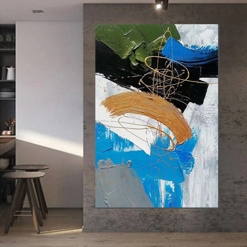 Large Acrylic Canvas Paintings, Living Room Abstract Wall Art Ideas, Large Wall Art Ideas, Impasto Painting, Simple Modern Abstract Painting-LargePaintingArt.com