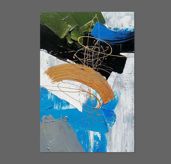 Large Acrylic Canvas Paintings, Living Room Abstract Wall Art Ideas, Large Wall Art Ideas, Impasto Painting, Simple Modern Abstract Painting-LargePaintingArt.com
