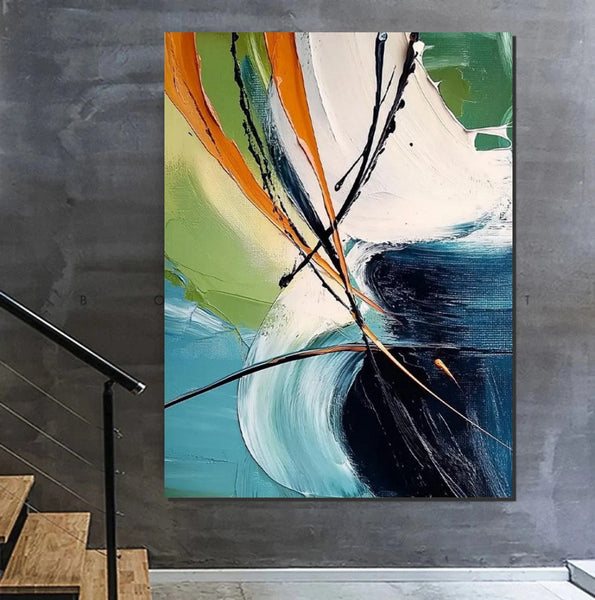 Dining Room Canvas Painting, Contemporary Modern Artwork, Large Canvas Painting for Office, Simple Modern Acrylic Paintings-LargePaintingArt.com