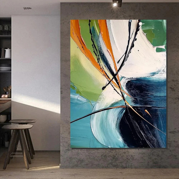 Dining Room Canvas Painting, Contemporary Modern Artwork, Large Canvas Painting for Office, Simple Modern Acrylic Paintings-LargePaintingArt.com