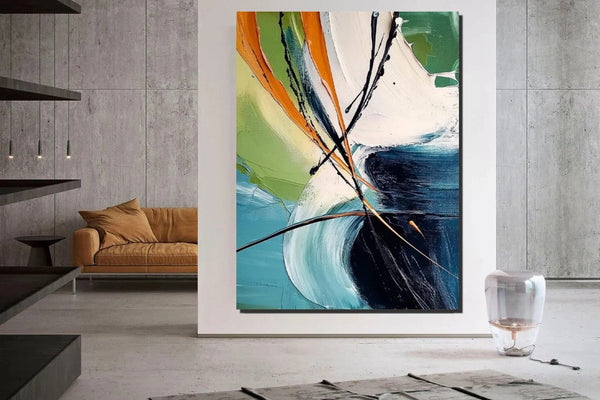Dining Room Canvas Painting, Contemporary Modern Artwork, Large Canvas Painting for Office, Simple Modern Acrylic Paintings-LargePaintingArt.com