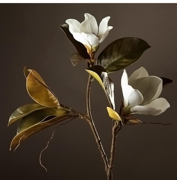 Large White Magnolias Artificial Flowers, Artificial Botany Plants, Magnolia Flower, Silk Flower Arrangement-LargePaintingArt.com
