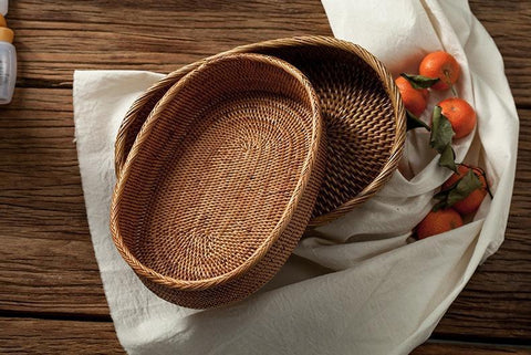 Indonesia Woven Storage Basket, Small Rattan Storage Basket, Kitchen Storage Basket, Storagey Basket for Pantry-LargePaintingArt.com