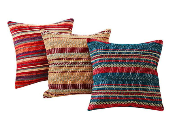 Modern Decorative Throw Pillows, Geometric Pattern Chenille Throw Pillow for Couch, Bohemian Decorative Sofa Pillows