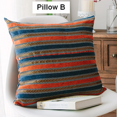 Decorative Throw Pillows for Living Room, Bohemian Style Chenille Pillow Cover, Bohemian Decorative Sofa Pillows-LargePaintingArt.com