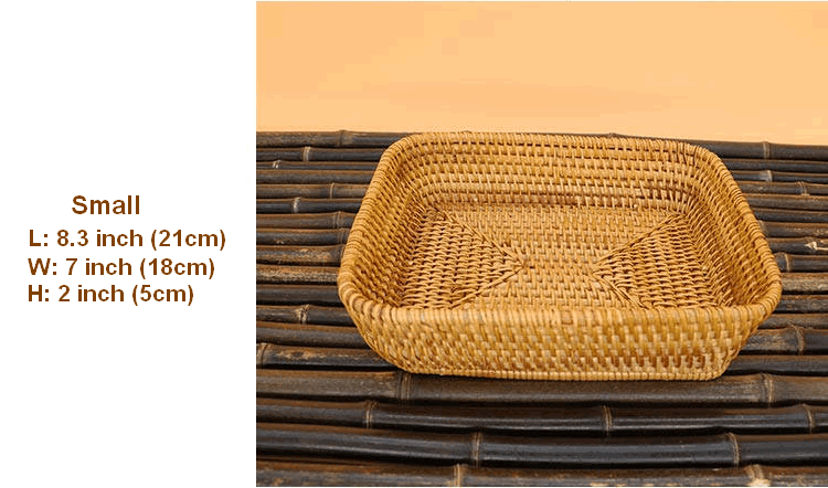 Small Rattan Storage Baskets, Storage Baskets for Shelves, Kitchen Storage Basket, Woven Storage Baskets for Bathroom-LargePaintingArt.com