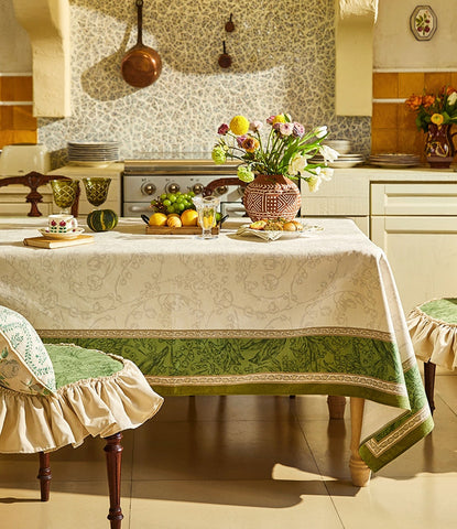 Lilies of the Valley, Flower Pattern Tablecloth, Rectangle Tablecloth for Dining Room Table, Square Tablecloth, Farmhouse Table Cloth, Wedding Tablecloth, Waterproof Tablecloth-LargePaintingArt.com
