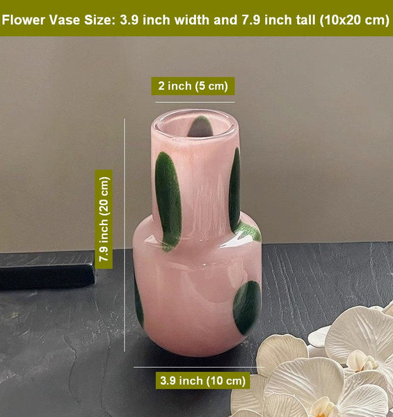 Handmade Glass Bud Vases, Flower Vases on Table, Vintage Small Glass Flower Vases, Water Holding Flower Vases-LargePaintingArt.com