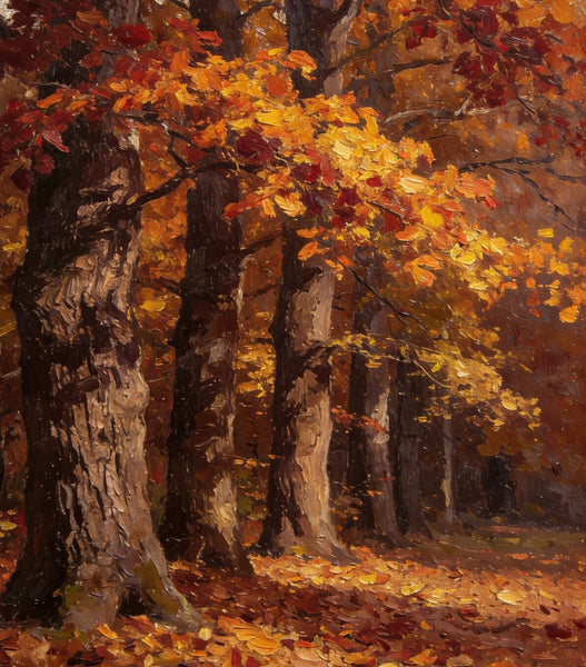 Original Landscape Art, Autumn Forest Landscape, Landscape Paintings for Bedroom, Small Oil Paintings, Hand Painted Canvas Art, Heavy Texture Wall Art Paintings-LargePaintingArt.com