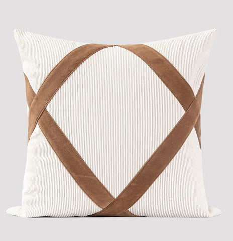 Modern Sofa Throw Pillows, Large Decorative Throw Pillows for Couch, White Abstract Contemporary Throw Pillow for Living Room-LargePaintingArt.com