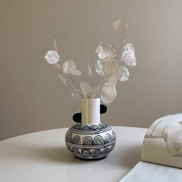 Rustic Porcelain Flower Vases, Handmade Water Holding Flower Vases, Ceramic Bud Vases, Small Flower Vases on Table-LargePaintingArt.com