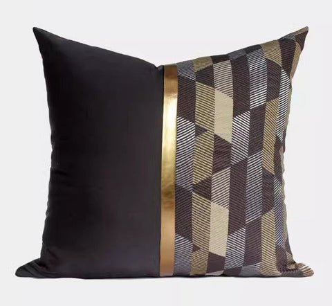 Modern Pillows for Living Room, Black Decorative Modern Pillows for Couch, Modern Sofa Pillows Covers, Modern Sofa Cushion-LargePaintingArt.com