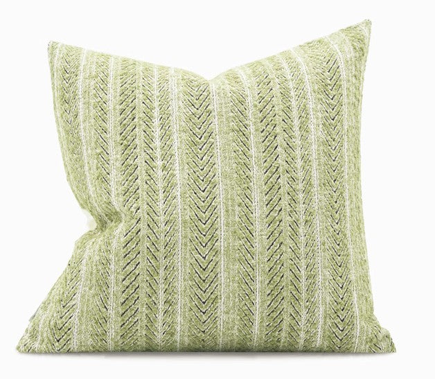 Morocco Green White Modern Sofa Pillows, Large Square Modern Throw Pillows for Couch, Large Decorative Throw Pillows, Simple Throw Pillow for Interior Design-LargePaintingArt.com
