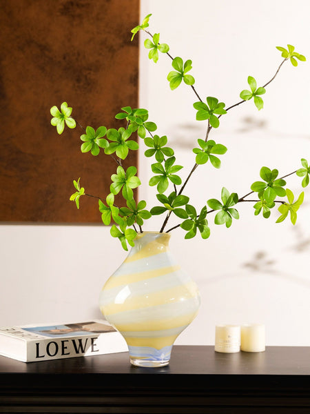 Modern Glass Bud Vases, Centerpiece Vases on Table, Handmade Liuli Vases, Color Glaze Vase, Contemporary Vases for Modern Home Decor-LargePaintingArt.com