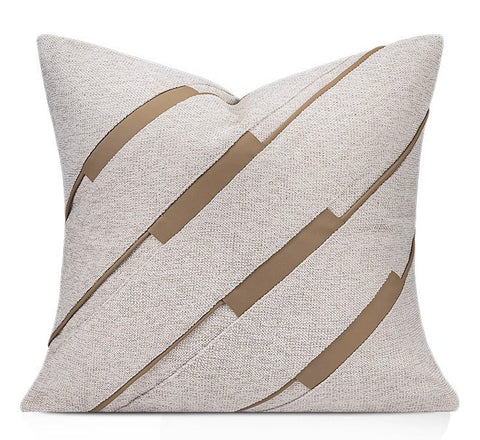 Light Grey Modern Pillows for Couch, Abstract Decorative Throw Pillows for Living Room, Large Modern Sofa Cushion, Decorative Pillow Covers-LargePaintingArt.com