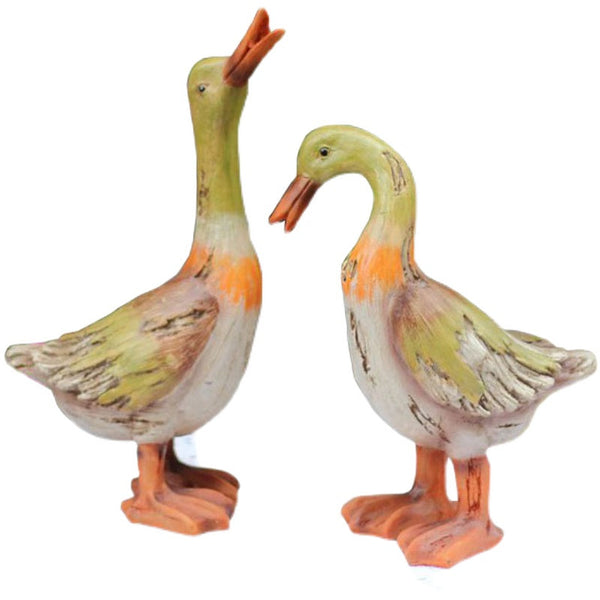 Large Duck Statues, Unique Wood Carving Statue for Garden, Creative Modern Statue for Garden Ornaments, Villa Outdoor Decor Gardening Ideas-LargePaintingArt.com