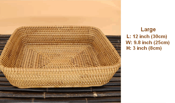 Small Rattan Storage Baskets, Storage Baskets for Shelves, Kitchen Storage Basket, Woven Storage Baskets for Bathroom-LargePaintingArt.com