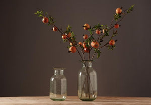 Rustic Artificial Large Pomegranate Fruit, Stem 36" Tall, Flower Arrangement-LargePaintingArt.com
