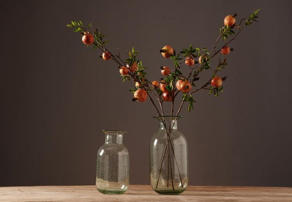 Rustic Artificial Large Pomegranate Fruit, Stem 36" Tall, Flower Arrangement-LargePaintingArt.com