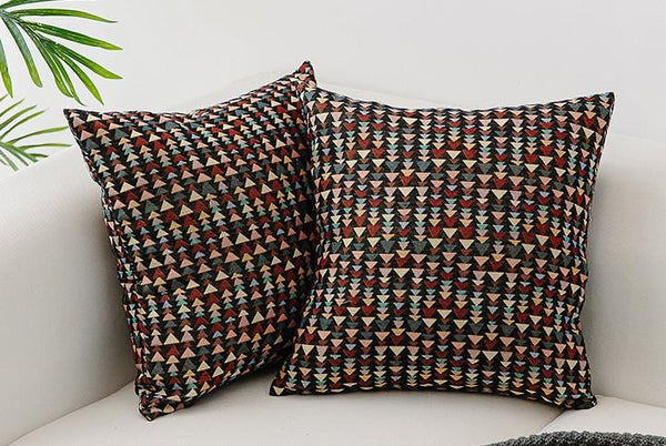 Large Decorative Throw Pillows, Bohemian Decorative Sofa Pillows, Geometric Pattern Chenille Throw Pillow for Living Room-LargePaintingArt.com