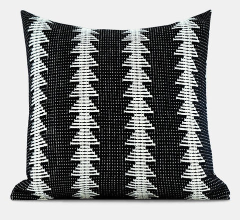 Large Modern Sofa Pillow Covers, Black and White Pattern Contemporary Square Modern Throw Pillows for Couch, Simple Throw Pillow for Interior Design-LargePaintingArt.com