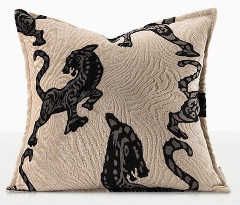 Tiger Pattern Modern Pillows for Couch, Abstract Decorative Throw Pillows for Living Room, Large Modern Sofa Pillow Cases, Decorative Pillow Covers-LargePaintingArt.com