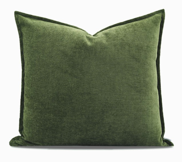 Large Throw Pillow for Interior Design, Simple Decorative Throw Pillows, Large Green Square Modern Throw Pillows for Couch, Contemporary Modern Sofa Pillows-LargePaintingArt.com