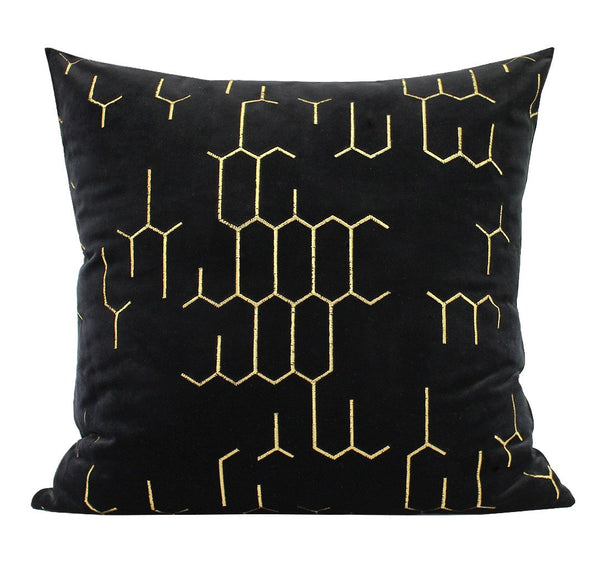 Large Decorative Throw Pillows for Couch, Modern Sofa Throw Pillows, Black Abstract Contemporary Throw Pillow for Living Room-LargePaintingArt.com