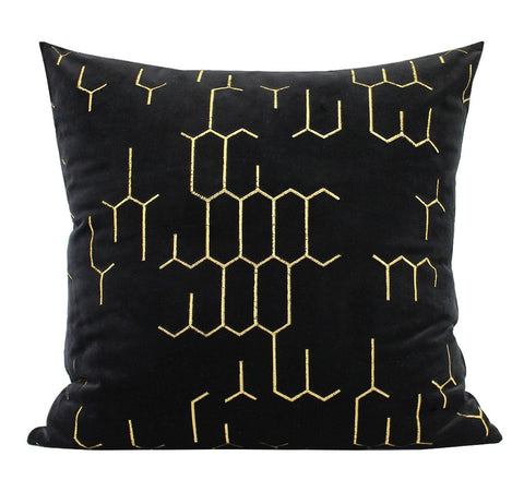 Large Decorative Throw Pillows for Couch, Modern Sofa Throw Pillows, Black Abstract Contemporary Throw Pillow for Living Room-LargePaintingArt.com