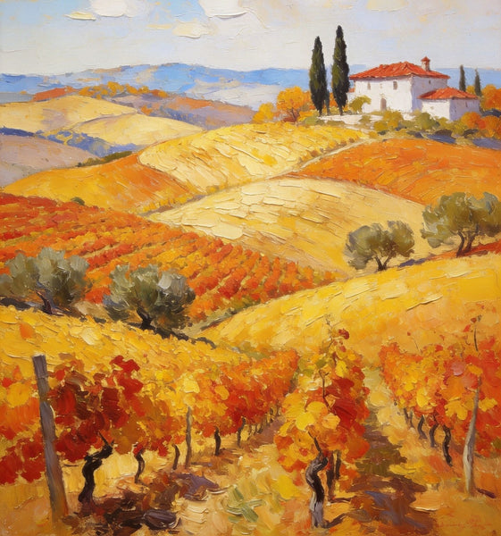 Tranquil Tuscan Land, Landscape Oil Paintings, Small Original Paintings, Canvas Paintings for Bedroom, Hand Painted Canvas Art-LargePaintingArt.com