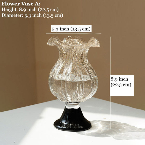 Mid Century Vases for Flowers, Contemporary Glass Vases, Handmade Modern Vases for Living Room, Unique Decorative Glass Vase, Centerpiece Vases on Table-LargePaintingArt.com