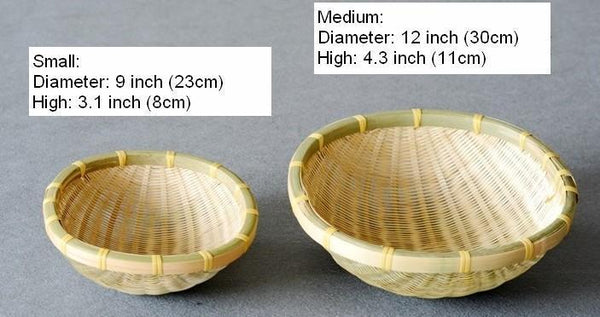 Natural Bamboo Baskets, Kitchen Storage Baskets, Farmhouse Storage Basket, Hand Woven Storage Baskets, Snacks Basket, Set of 3-LargePaintingArt.com