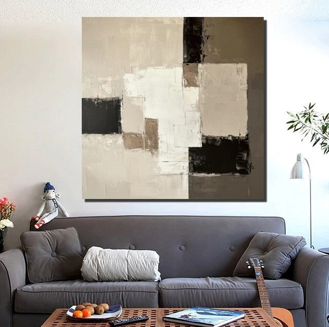 Canvas Painting for Living Room, Contemporary Abstract Artwork, Abstract Painting Ideas for Interior Design, Modern Wall Art Painting-LargePaintingArt.com