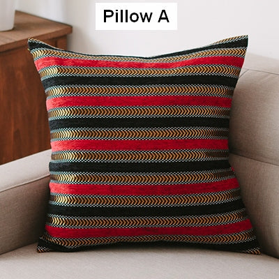 Decorative Throw Pillows for Living Room, Bohemian Style Chenille Pillow Cover, Bohemian Decorative Sofa Pillows-LargePaintingArt.com