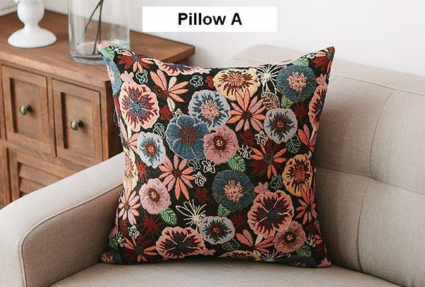 Geometric Pattern Chenille Throw Pillow for Couch, Bohemian Decorative Sofa Pillows, Decorative Throw Pillows for Living Room