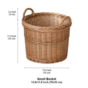 Round Storage Basket for Clothes, Natural Hand-woven Wicker Storage Basket for Clothes, Extra Large Kitchen Storage Baskets, Willow Weaving Baskets for Clothes-LargePaintingArt.com
