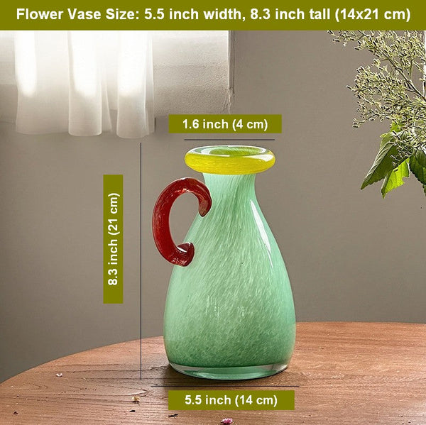 Cute Handmade Glass Bud Vases, Decorative Flower Vases, Flower Vases on Table, Small Flower Vase, Modern Glass Flower Vases-LargePaintingArt.com