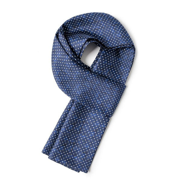 Formal Wear Silk Scarf, Silk Ascot For Men, British Style Long Scarf, Luxury Blue Silk Neck Scarf, Silk Scarf For Suit, Business Silk Scarf Men, Mens Spring Autumn Scarf, Lightweight Silk Scarf Men-LargePaintingArt.com