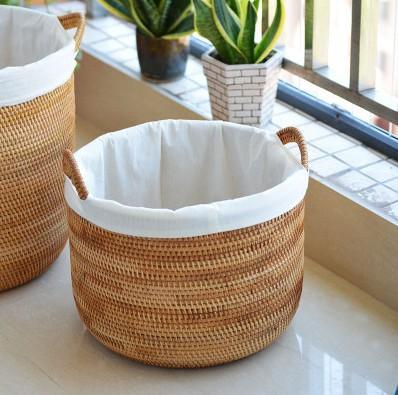 Round Storage Baskets, Extra Large Rattan Storage Baskets, Oversized Laundry Storage Baskets, Storage Baskets for Clothes, Storage Baskets for Bathroom-LargePaintingArt.com