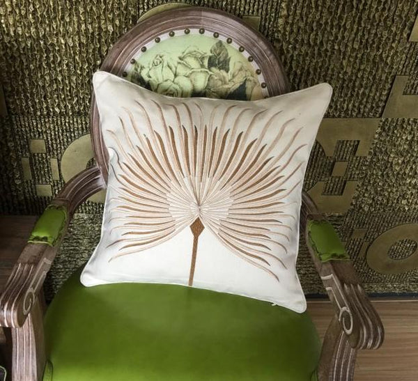 Cotton Throw Pillows, Embroider Decorative Throw Pillow, Modern Sofa Pillows, Thow Pillows for Couch-LargePaintingArt.com