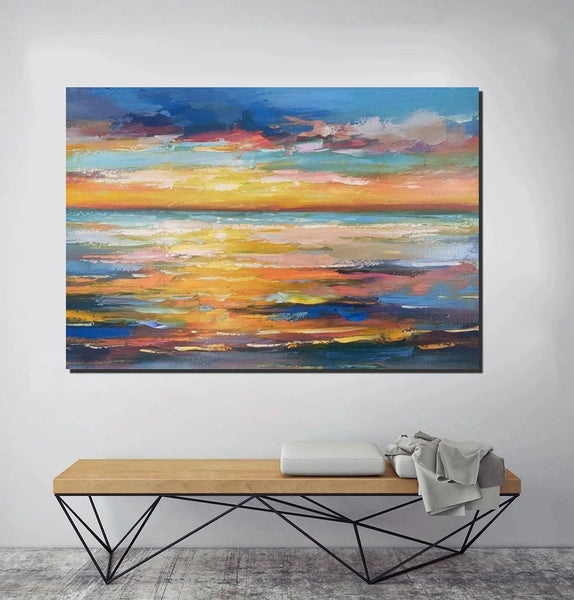 Hand Painted Acrylic Painting, Original Landscape Paintings, Wall Painting for Living Room, Canas Paintings for Dining Room-LargePaintingArt.com