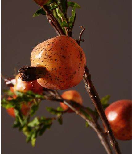 Rustic Artificial Large Pomegranate Fruit, Stem 36" Tall, Flower Arrangement-LargePaintingArt.com