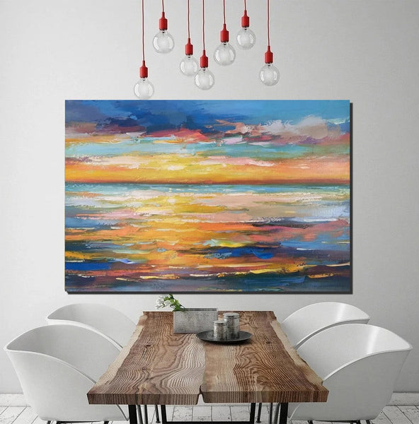 Hand Painted Acrylic Painting, Original Landscape Paintings, Wall Painting for Living Room, Canas Paintings for Dining Room-LargePaintingArt.com